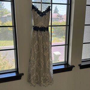 White and black lace dress. Anthropologie